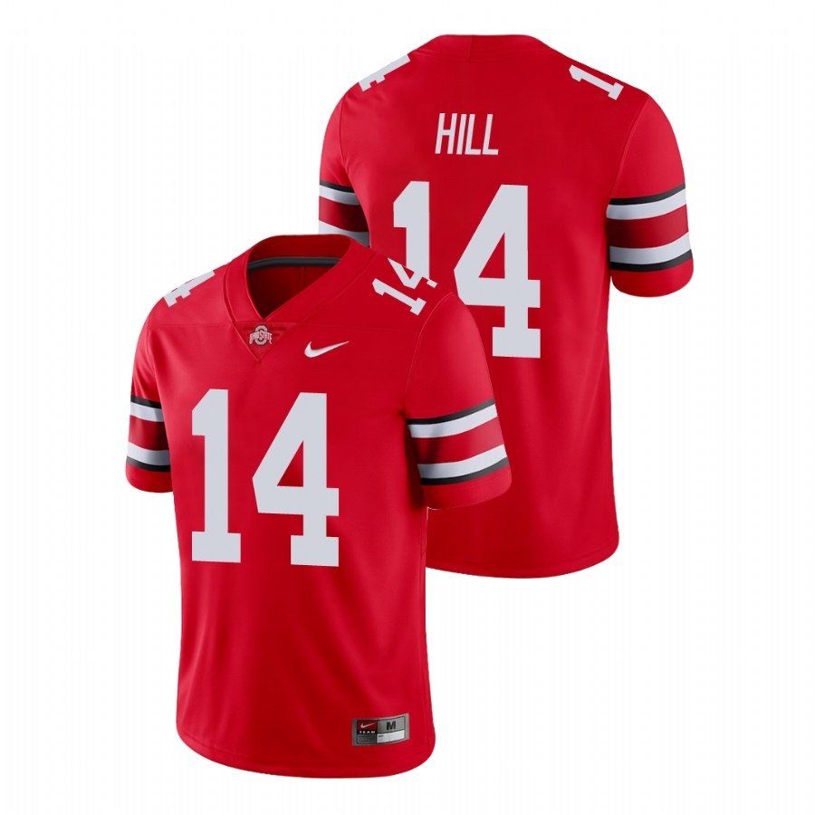 Ohio State Buckeyes Men's NCAA K.J. Hill #14 Scarlet Game College Football Jersey MWQ3749RM